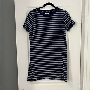 Madewell Navy and White Striped Midi Dress